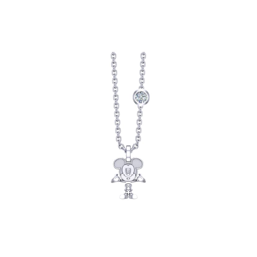RAVIPA Disney 100 Silver Mickey Mouse Necklace
