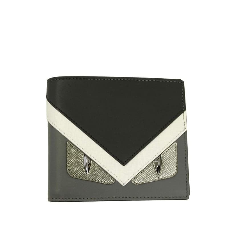 Fendi Fendi Bugs Eye Men's Black Leather Bi-fold Wallet