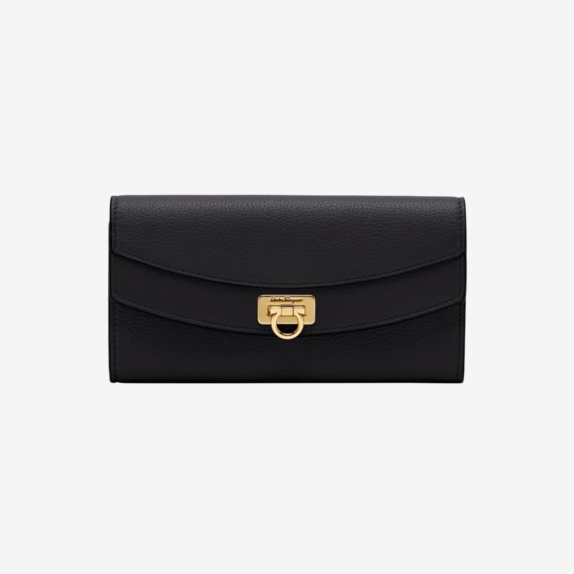 Ferragamo Gancini Continental Wallet Black