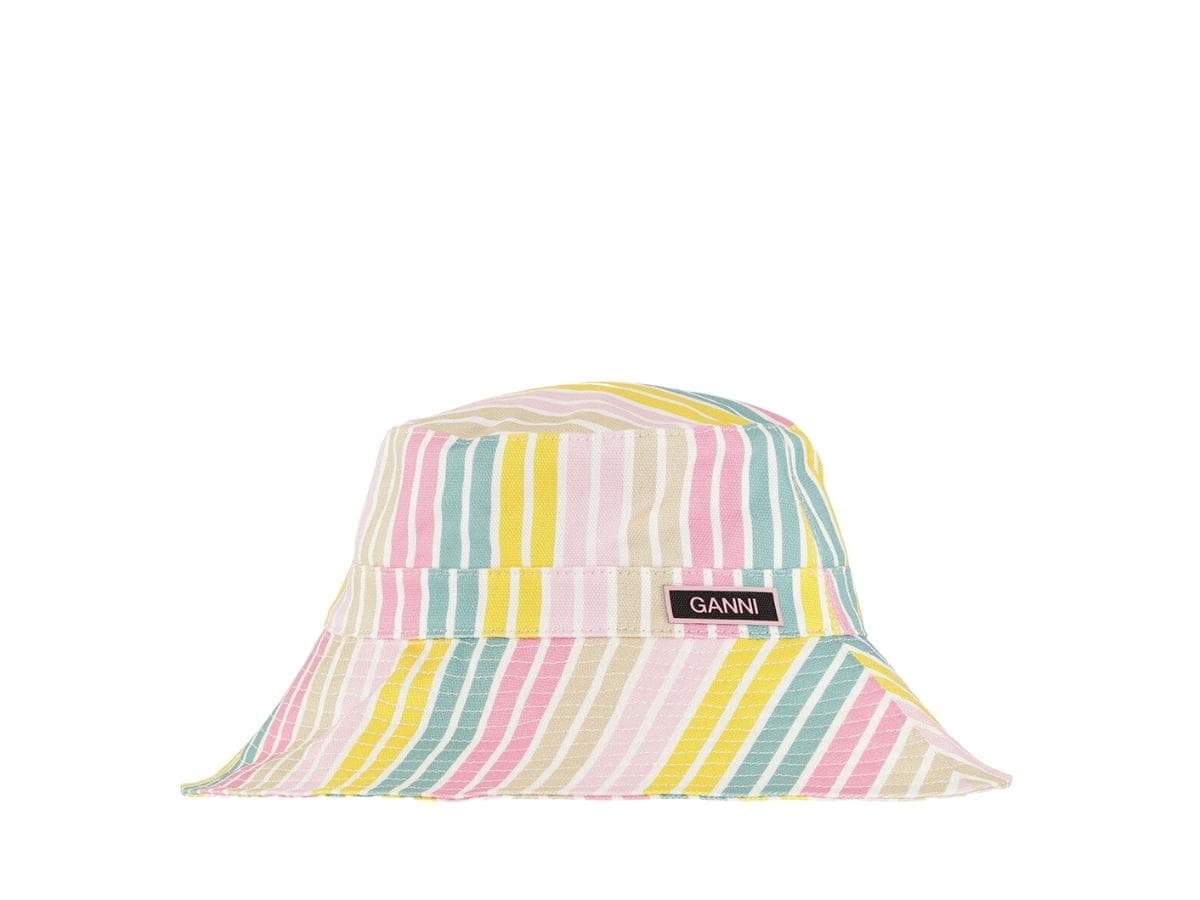 Ganni Striped Tech Bucket Hat