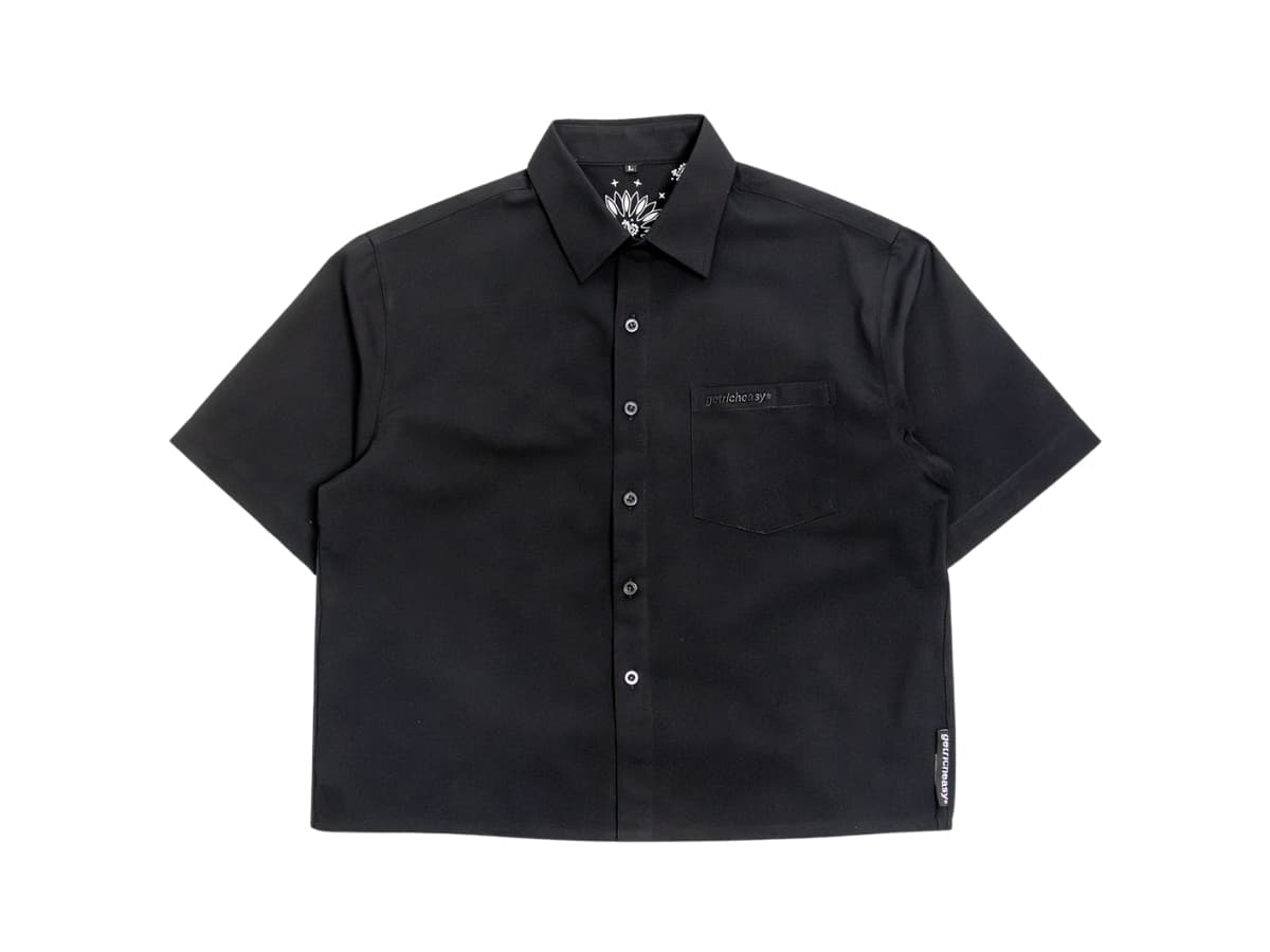 Getricheasy Crop Cuban Shirt Black