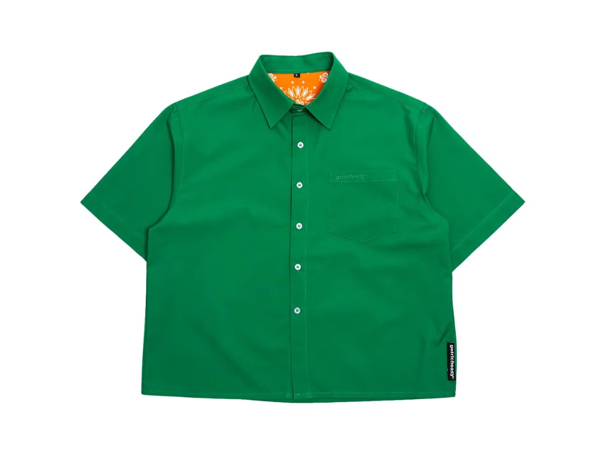 Getricheasy Crop Cuban Shirt Green