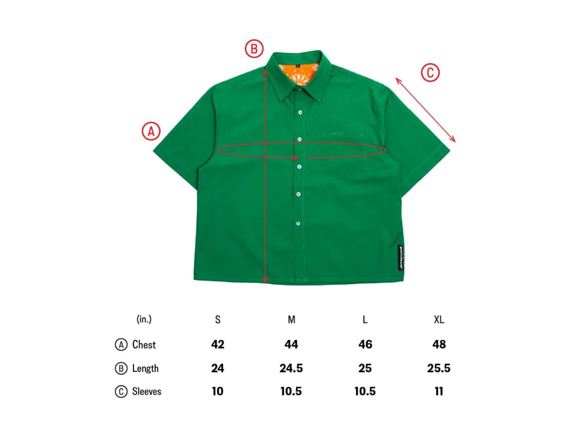 Getricheasy Crop Cuban Shirt Green