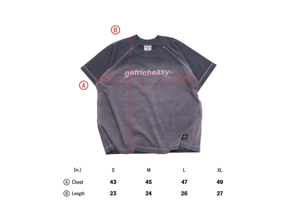 Getricheasy Washed Raglan Fade Black