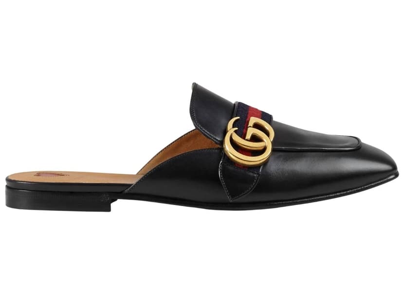 Gucci Gucci Ladies Black Leather Slippers