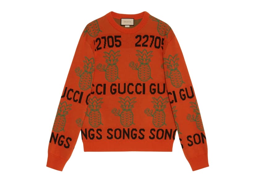 Gucci Gucci Pineapple Jacquard Sweater Orange