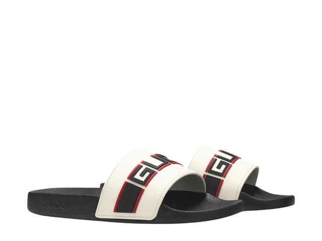 Gucci Gucci Stripe Rubber Slide Ecru - view 3