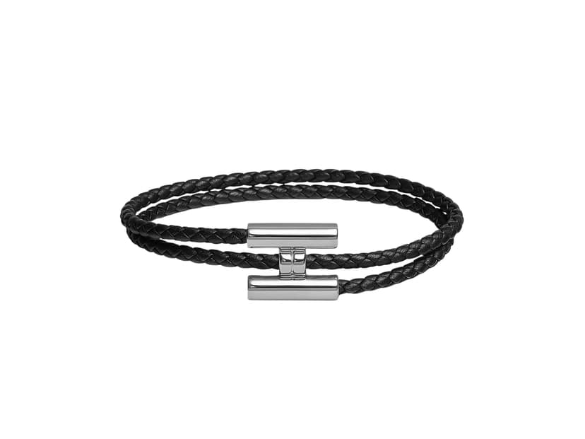 Hermes Hermes Tournis Tresse Bracelet Noir
