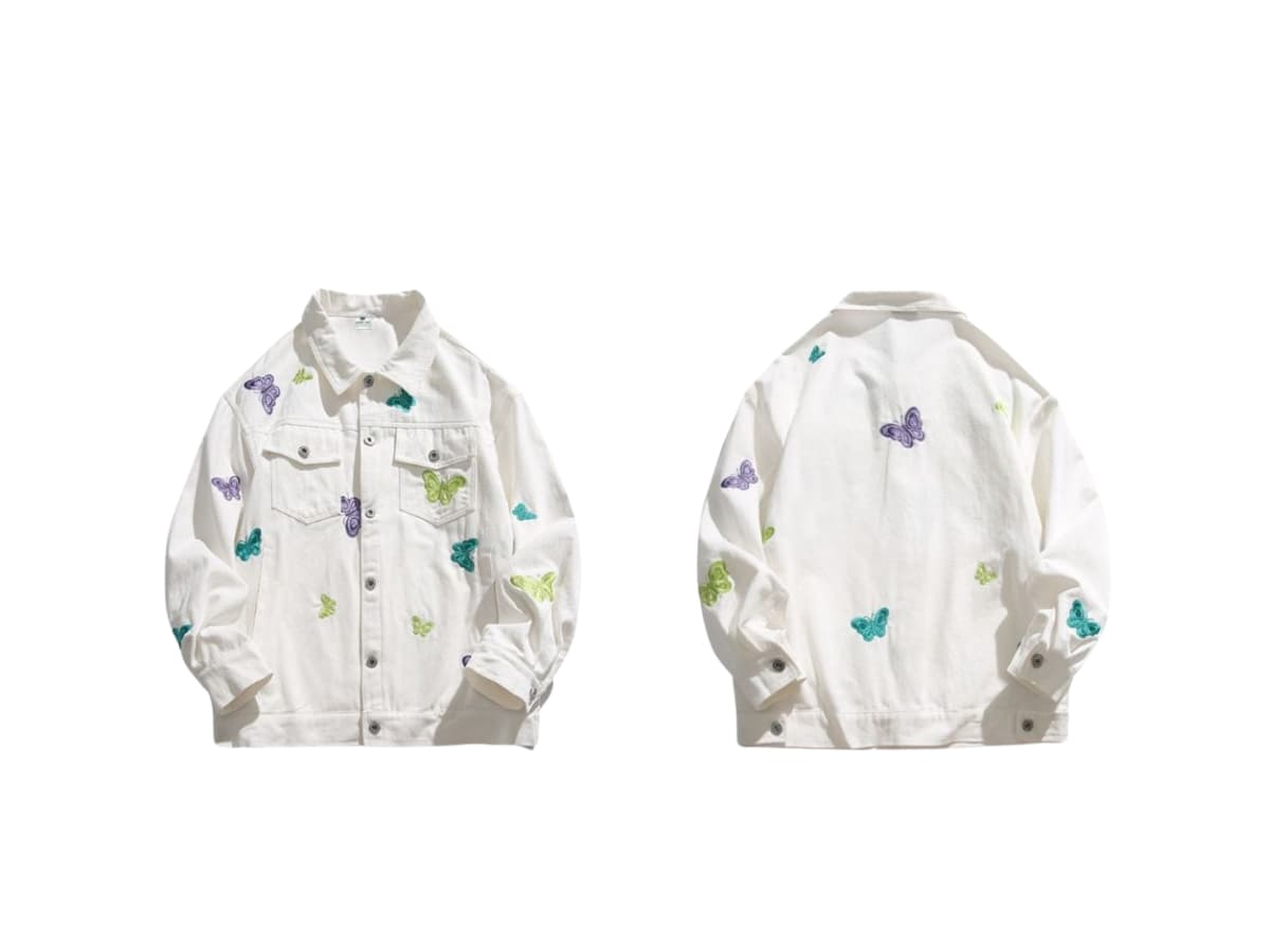 Jeera 168 White Butterfly Jacket