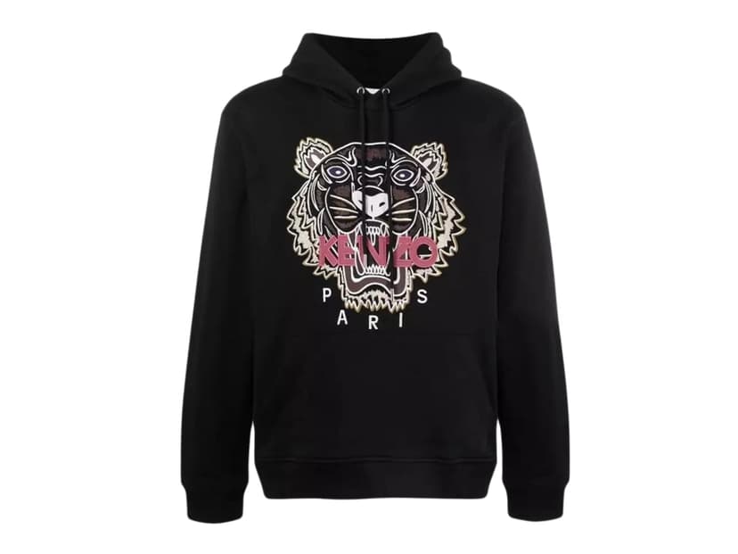 Kenzo Kenzo Tiger Embroidered Hoodie Black