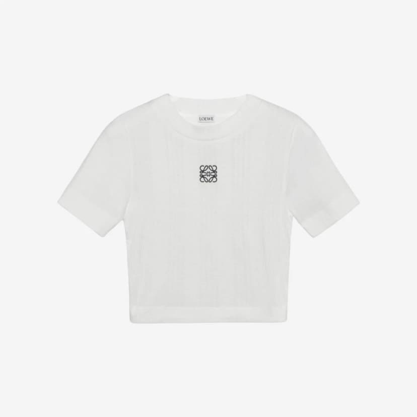 Loewe Loewe Anagram Top In Ribbed Cotton Jersey White