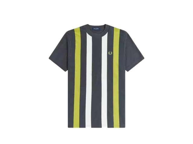 Fred Perry Fred Perry Vertical Stripe T-Shirt Anchor Grey - view 1