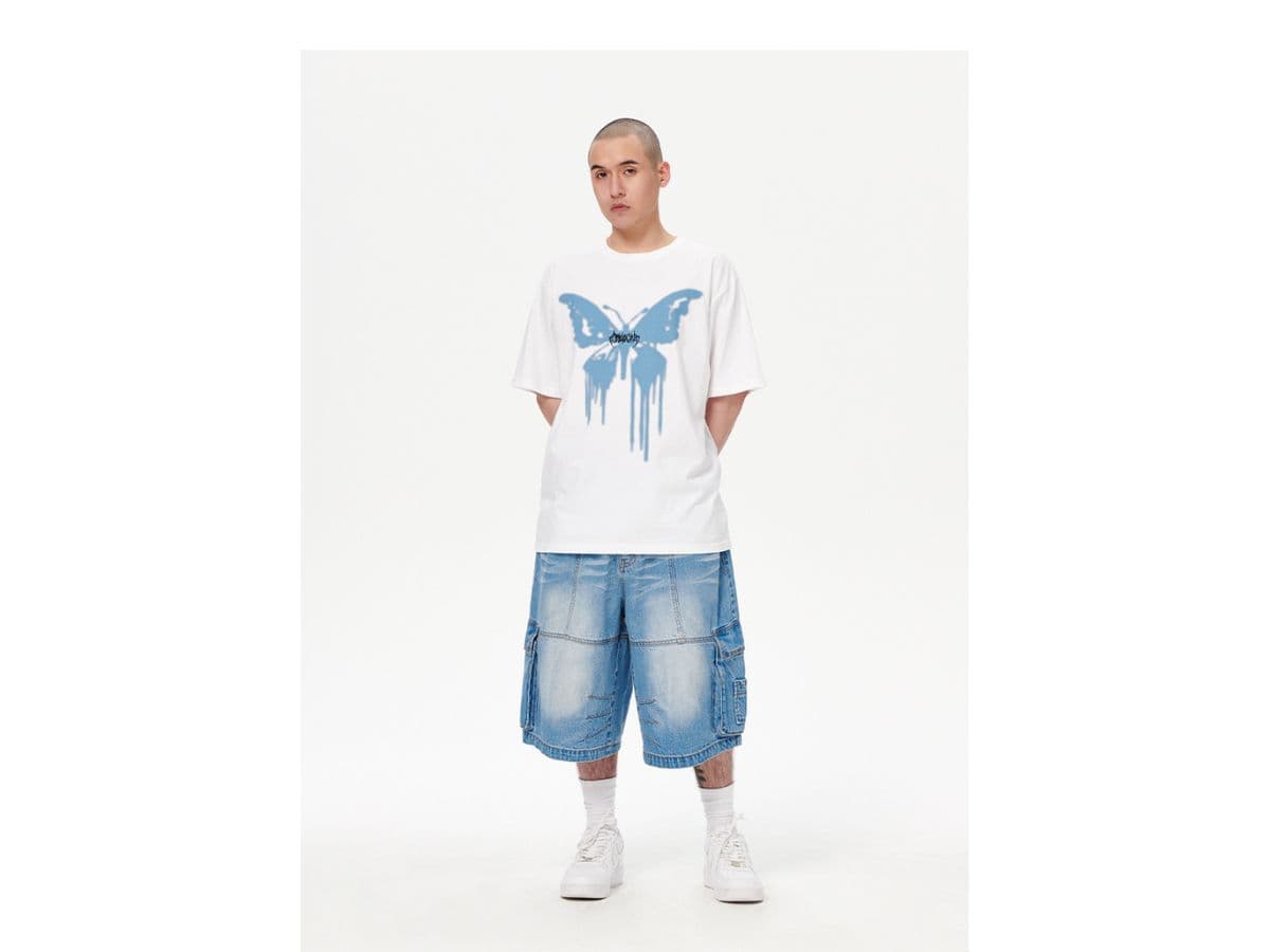 Mahagrid Butterfly Goth Tee White