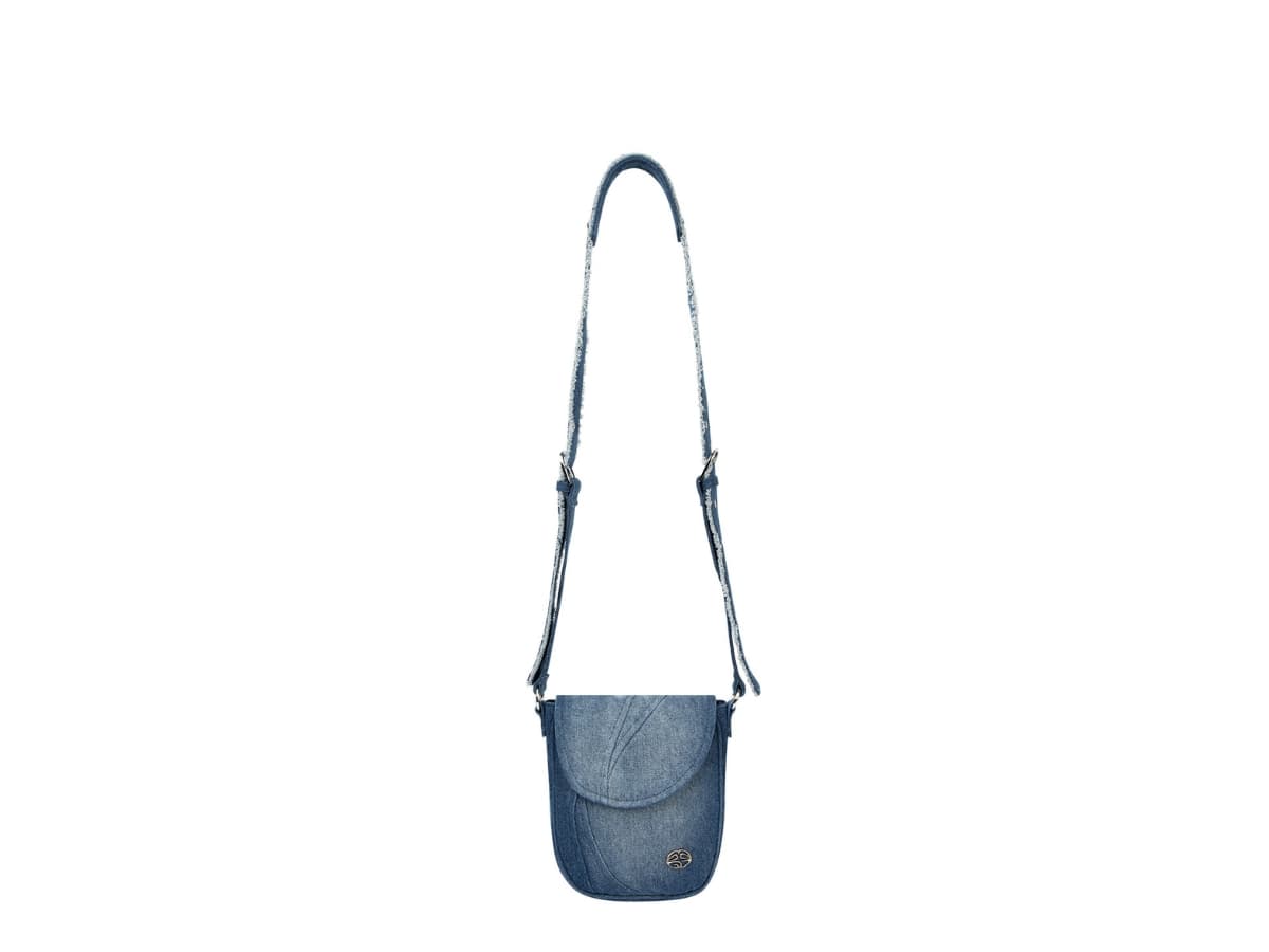 Mahagrid Denim Cross Bag Blue