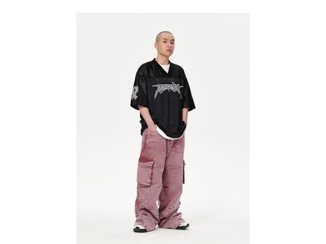 Mahagrid Mahagrid Mesh Football Jersey Black - view 3