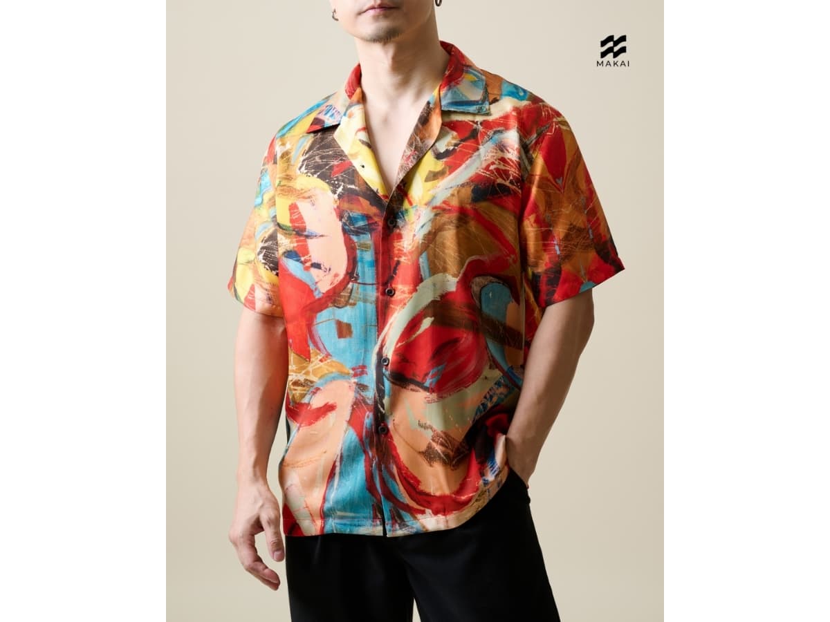 MAKAI BARCELONA Lyocell Hawaiian Shirt