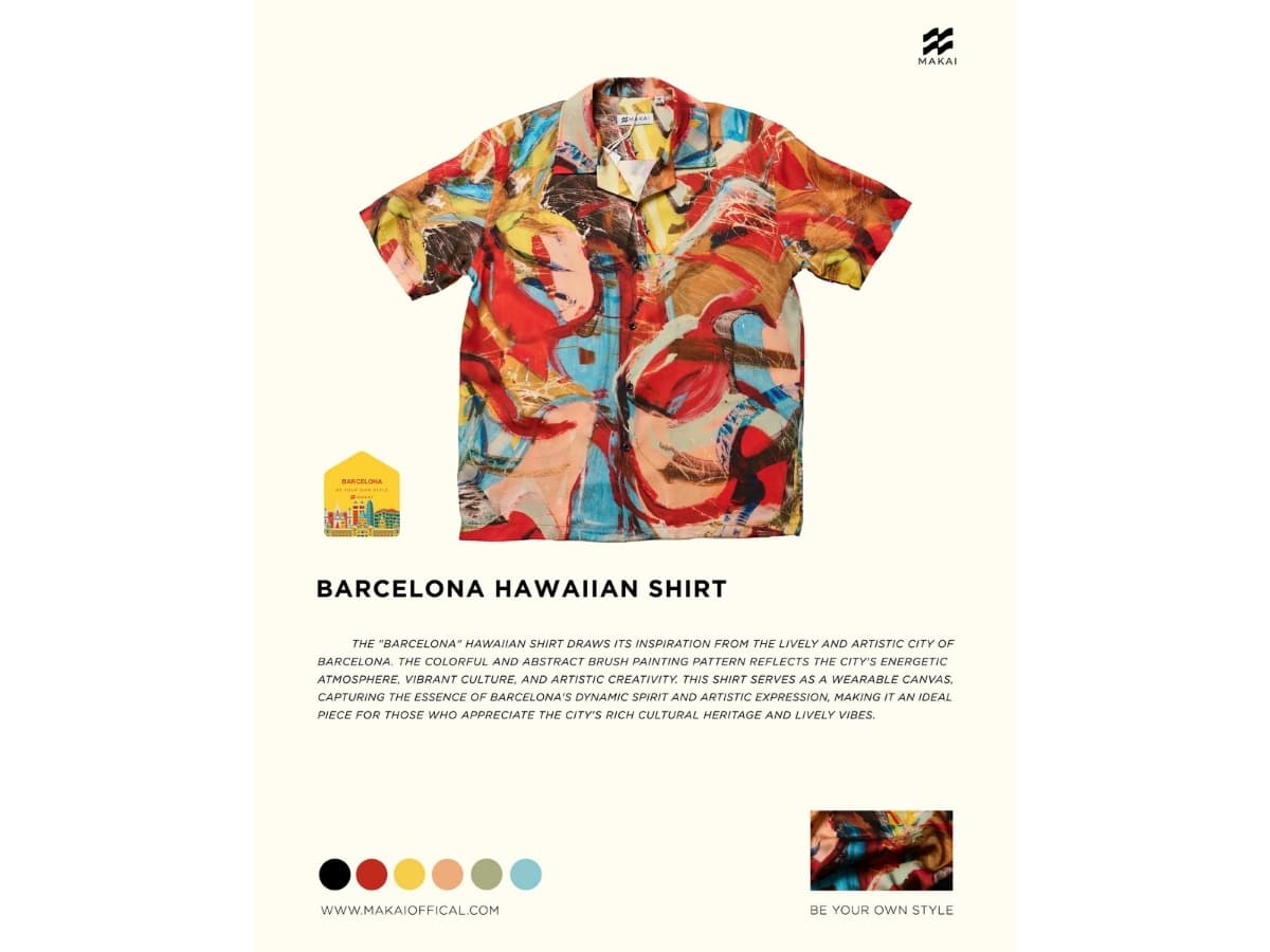 MAKAI BARCELONA Lyocell Hawaiian Shirt