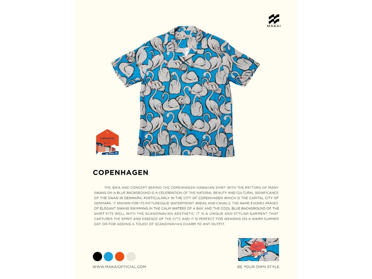 MAKAI COPENHAGEN Rayon Hawaiian Shirt