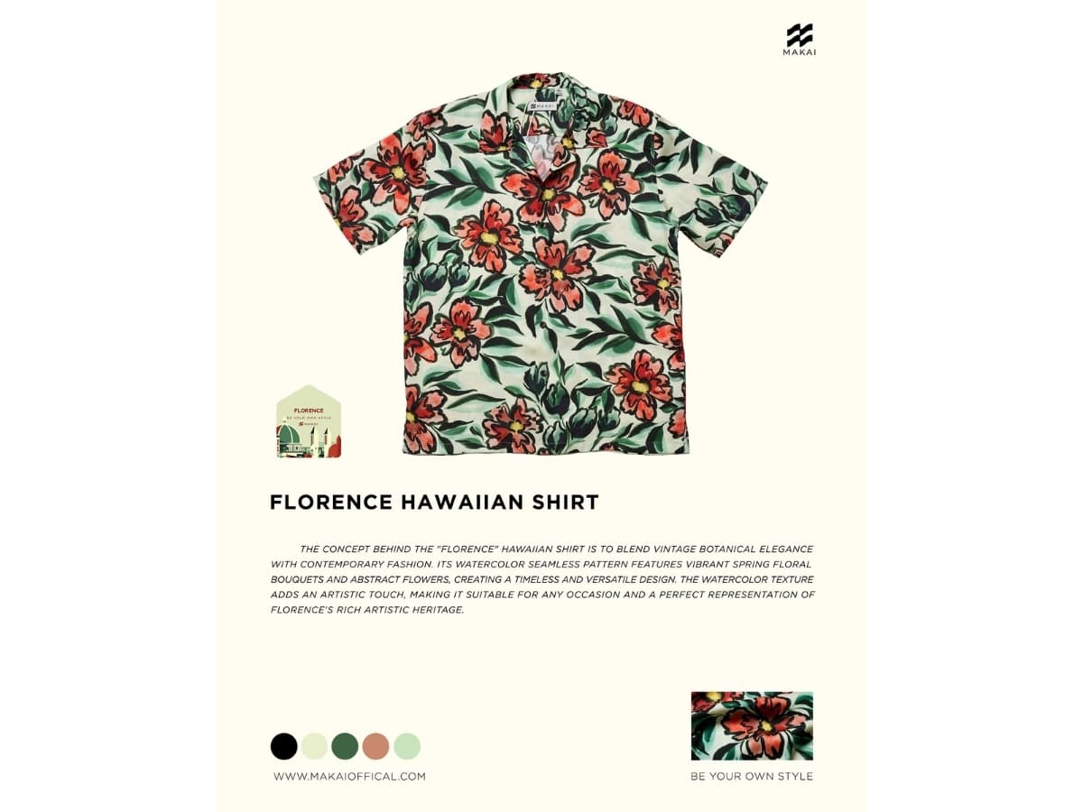 MAKAI FLORENCE Lyocell Hawaiian Shirt