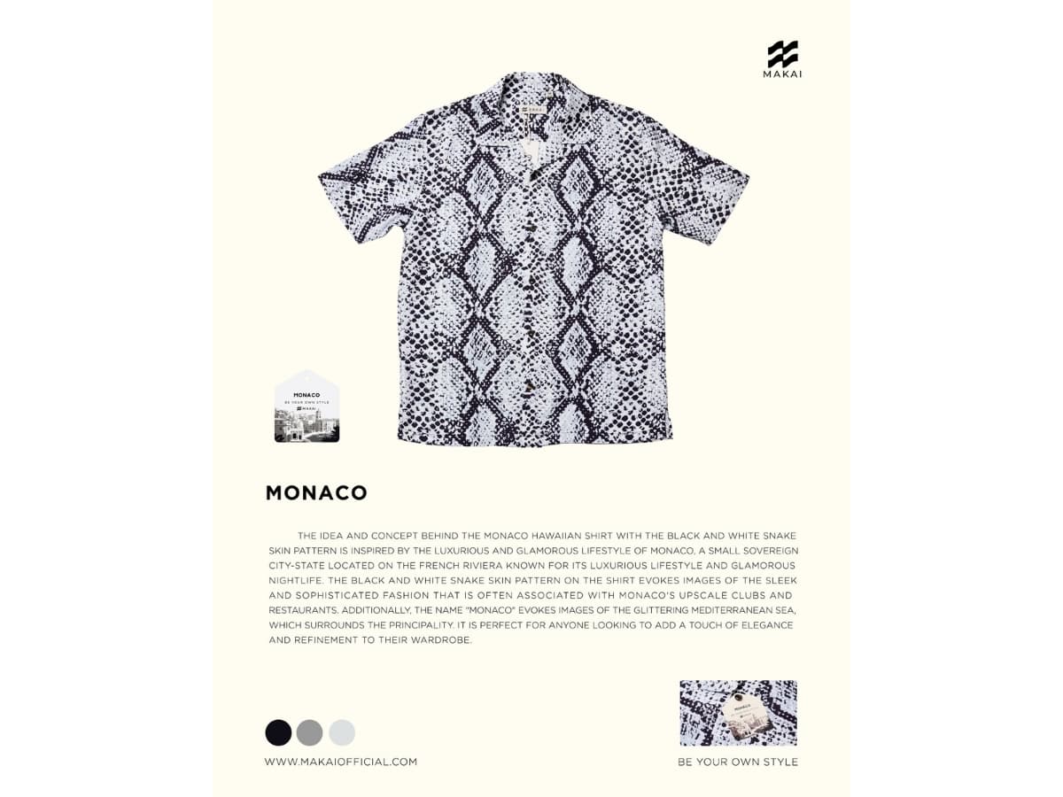 MAKAI MONACO Rayon Hawaiian Shirt