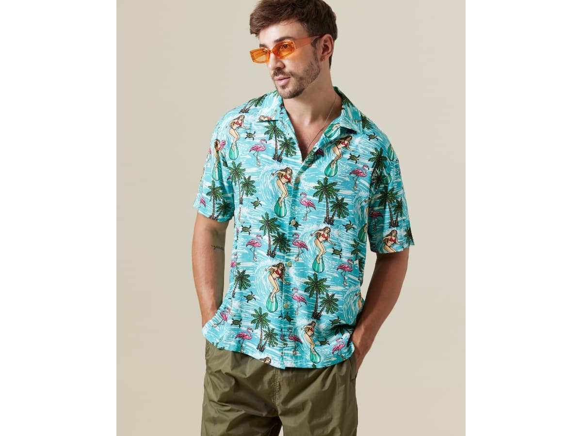 MAKAI OKINAWA Rayon Hawaiian Shirt