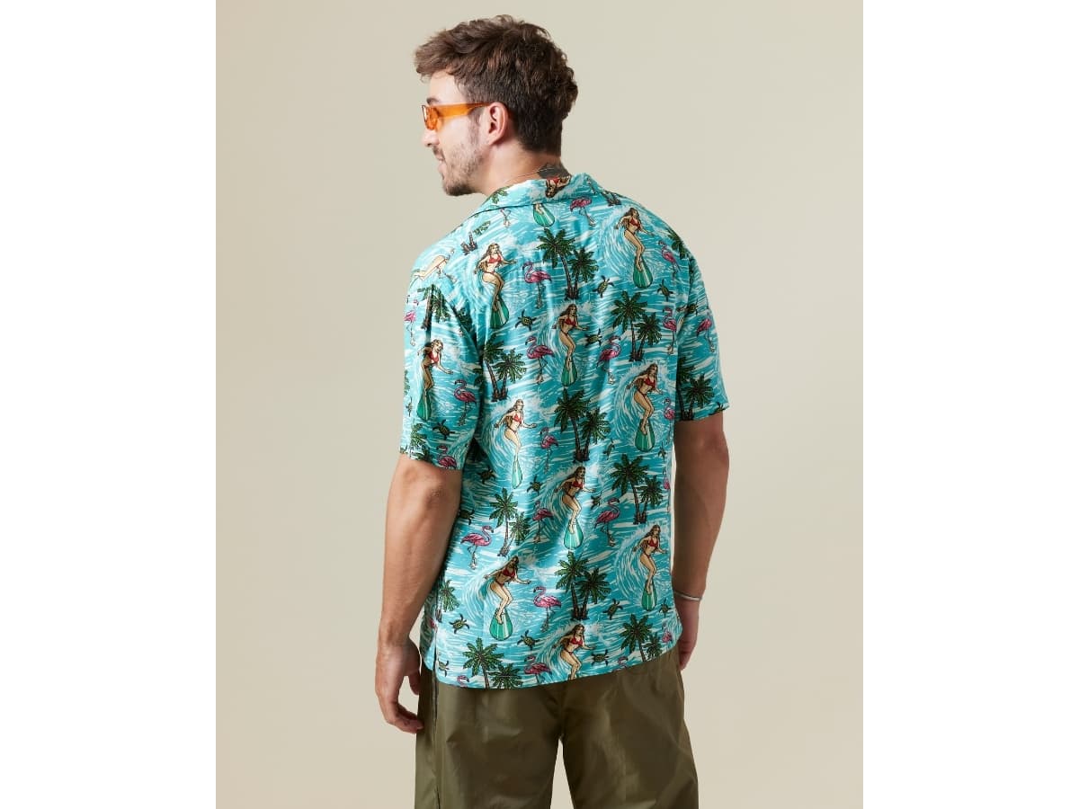 MAKAI OKINAWA Rayon Hawaiian Shirt