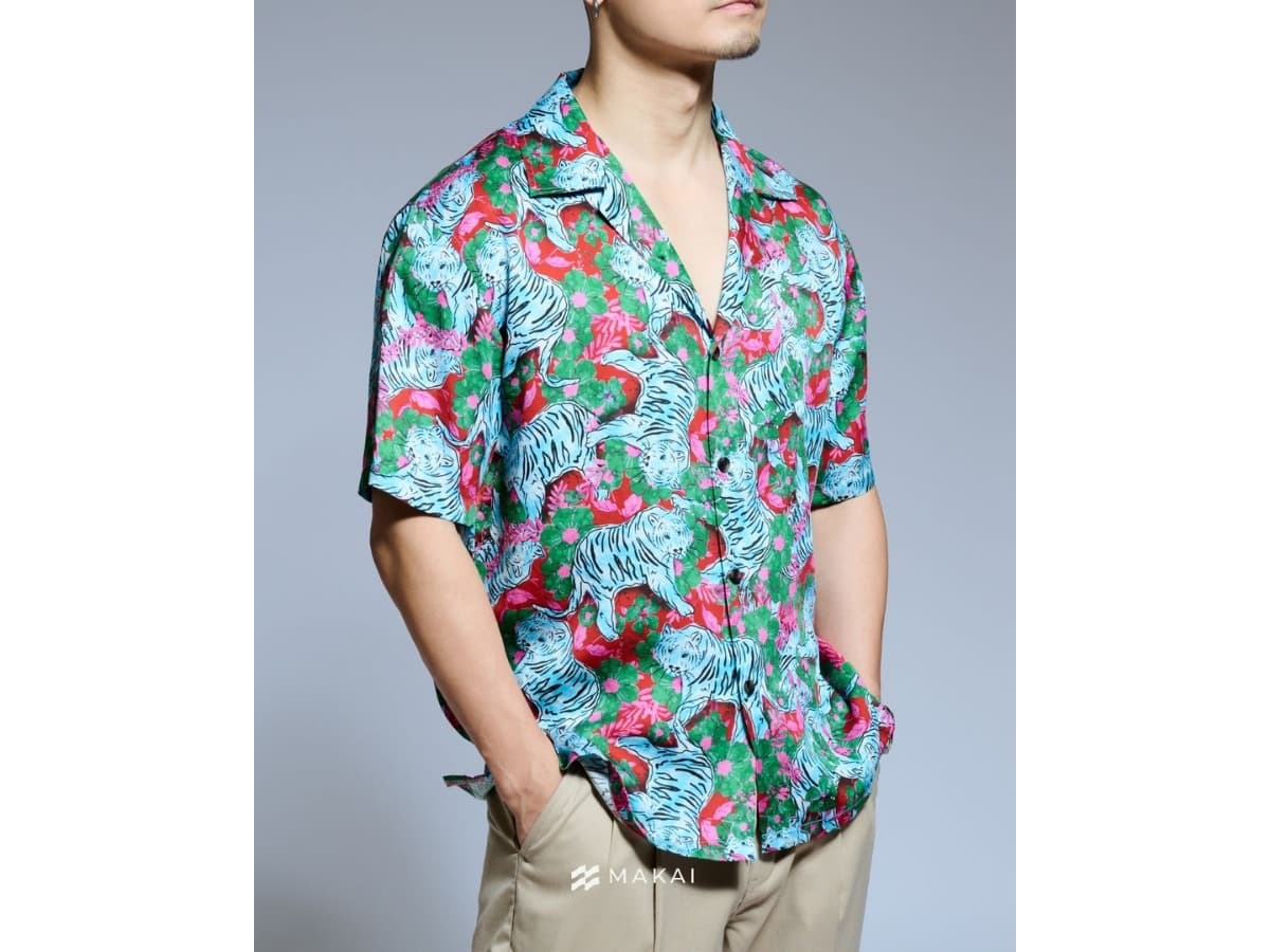 MAKAI POHELA Lyocell Hawaiian Shirt