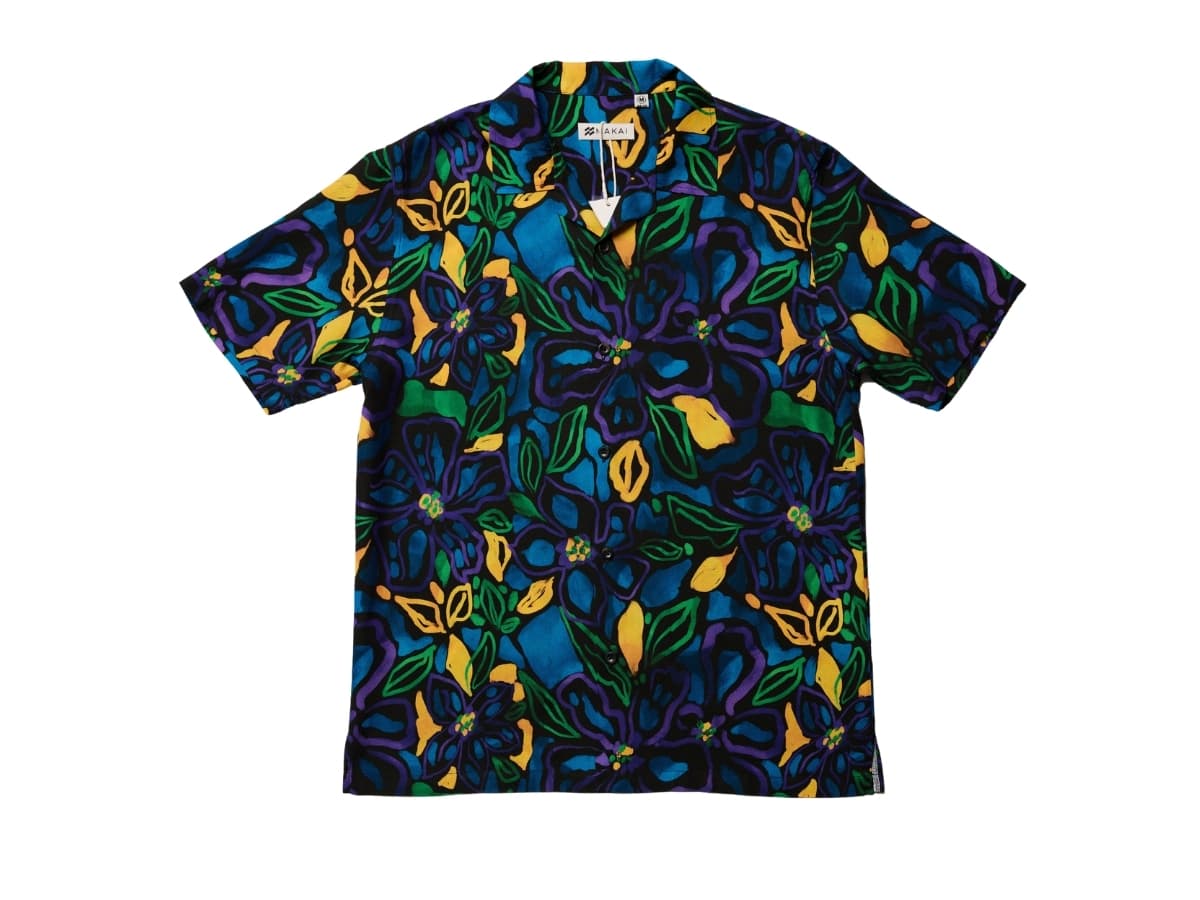 MAKAI SANTORINI Rayon Hawaiian Shirt