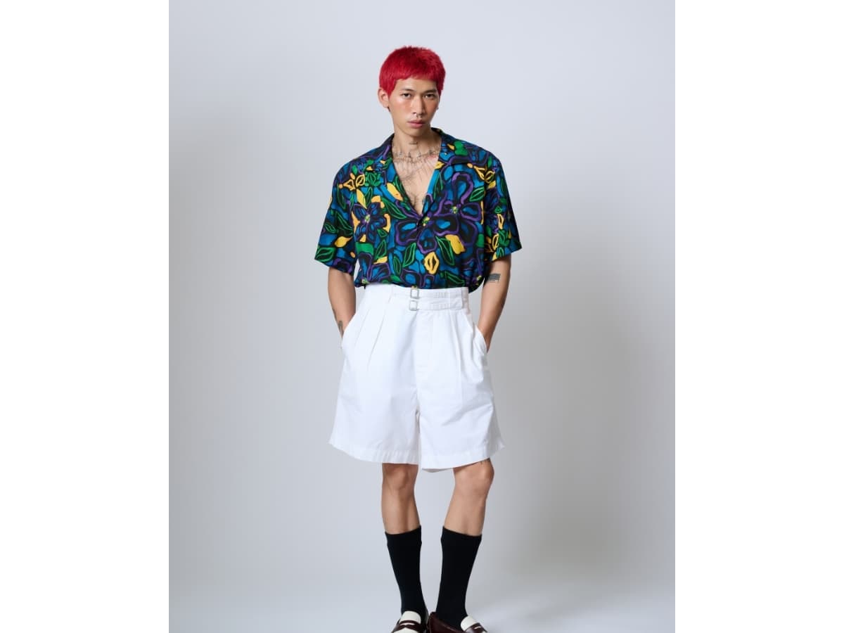 MAKAI SANTORINI Rayon Hawaiian Shirt