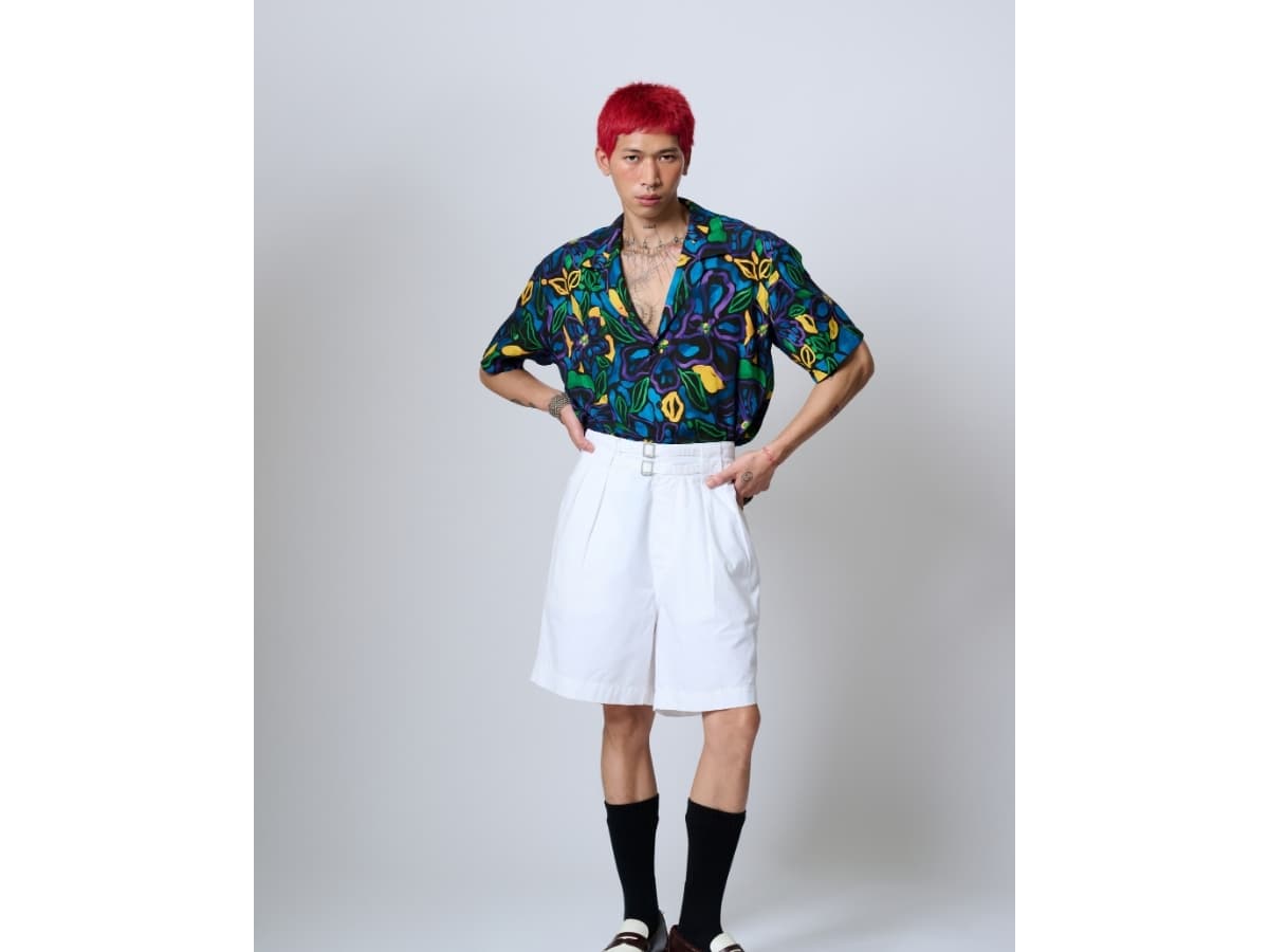 MAKAI SANTORINI Rayon Hawaiian Shirt