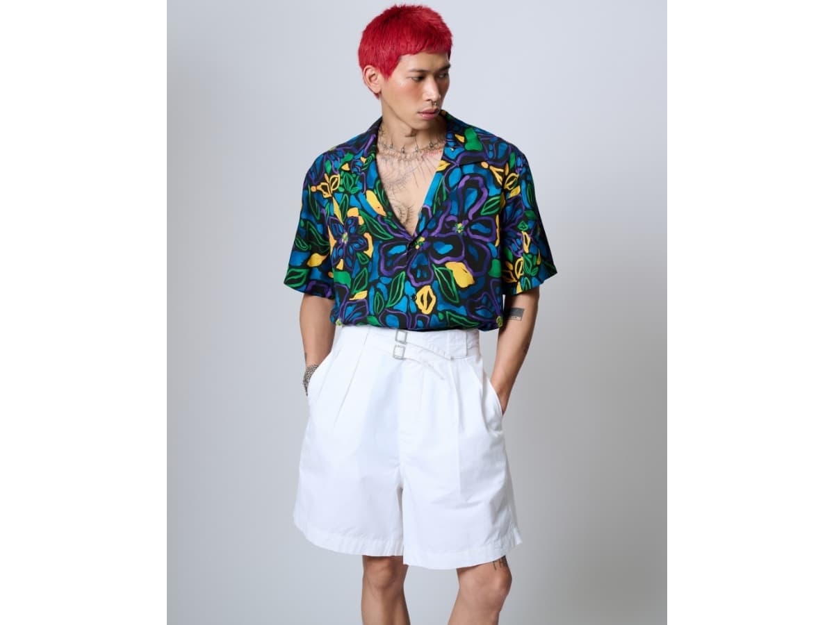 MAKAI SANTORINI Rayon Hawaiian Shirt