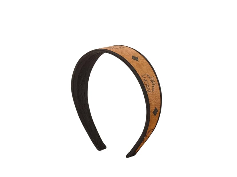 MCM MCM Headband In Visetos Cognac