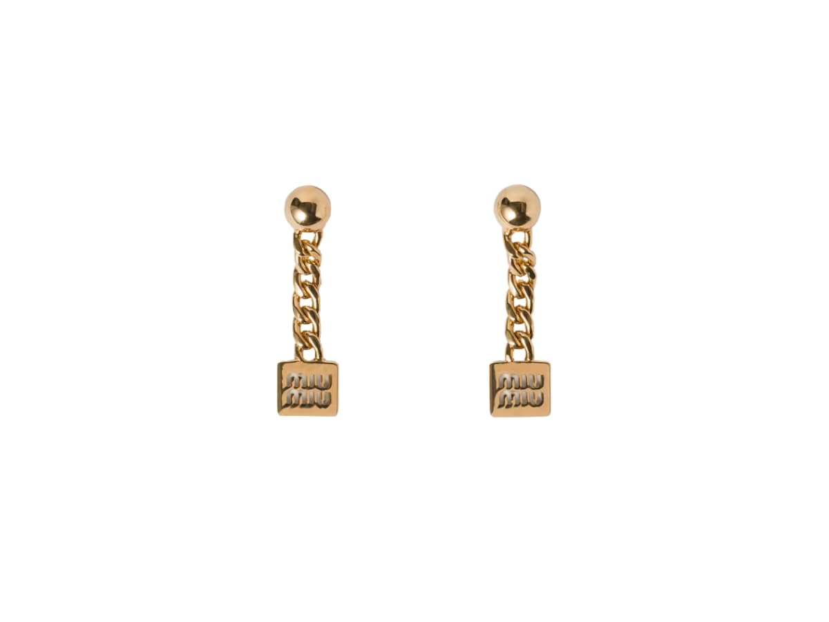 Miu Miu Metal Earrings Gold