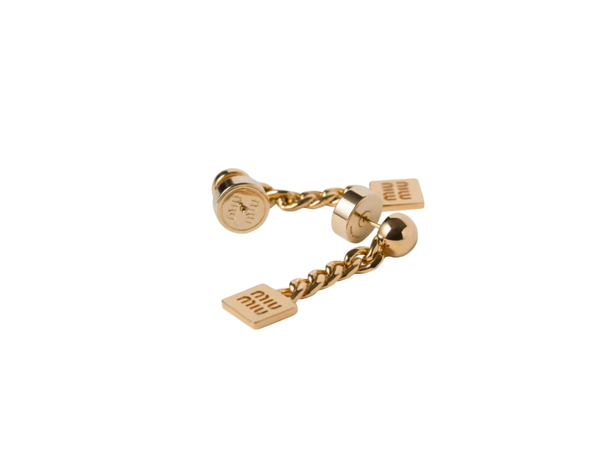 Miu Miu Metal Earrings Gold