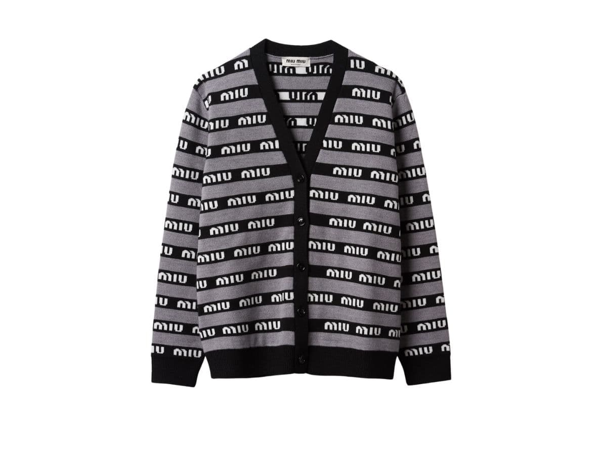 Miu Miu Wool Cardigan Black