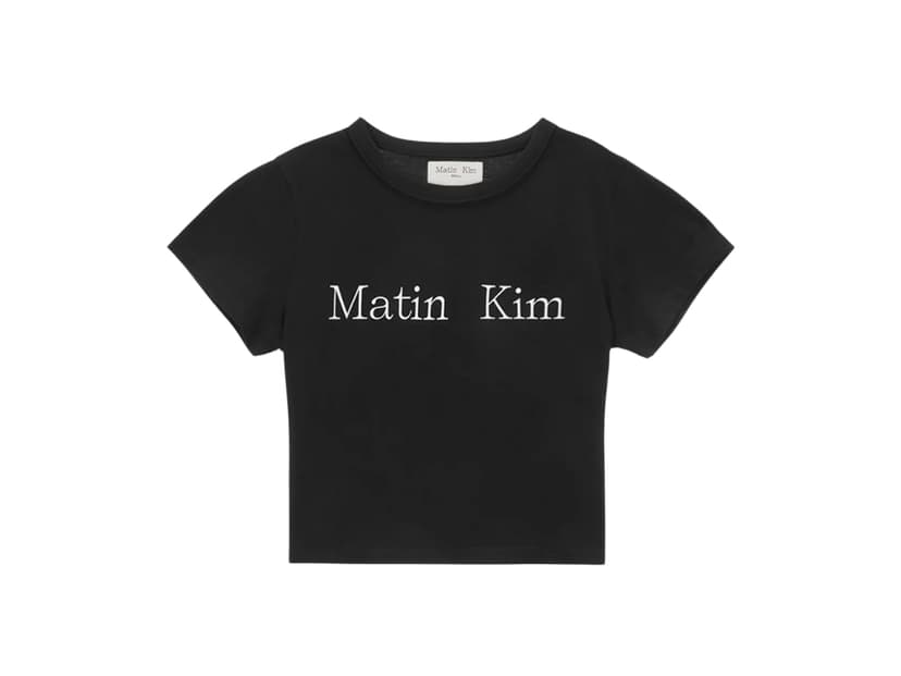 Matin Kim Matin Kim Logo Crop Top Black