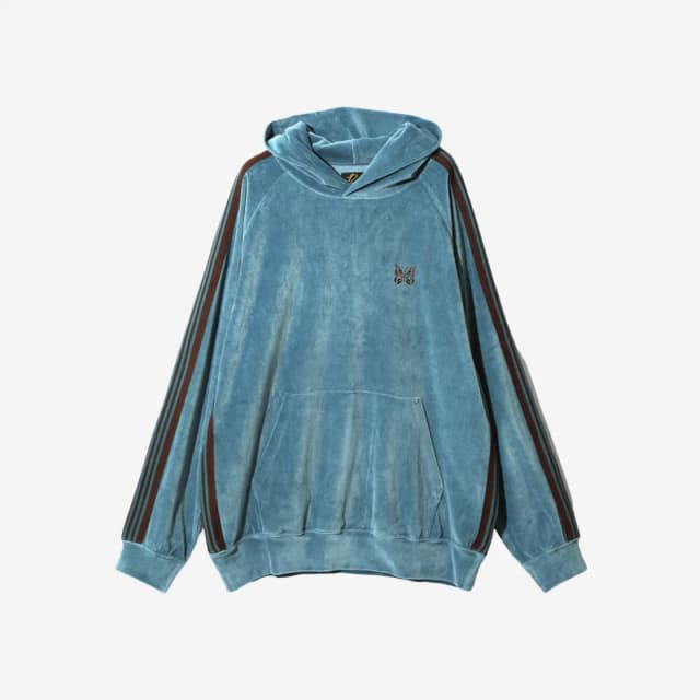 Needles Needles Track Hoodie Velour Blue - view 2