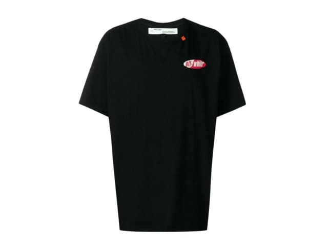 Off-White OFF-WHITE Slim Fit Split Logo Print T-Shirt Black - view 1