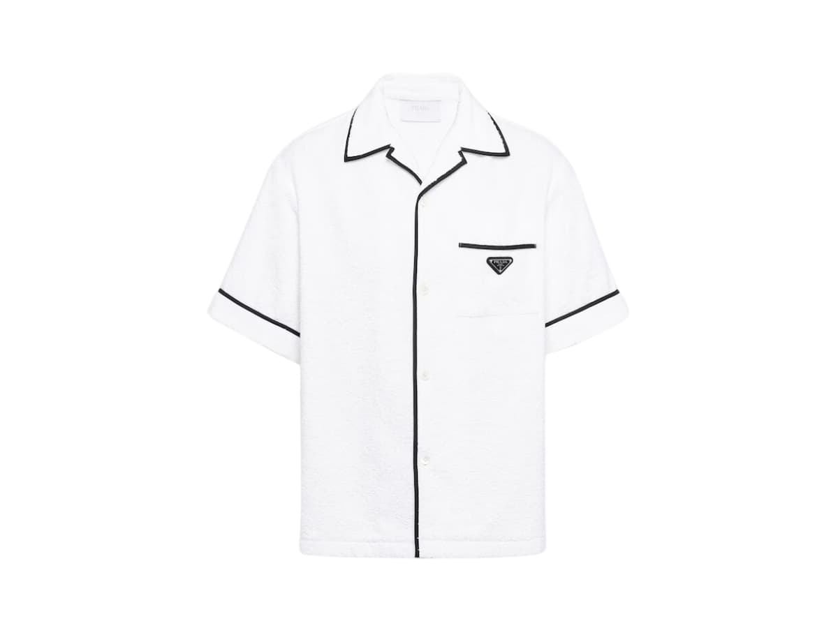 Prada Cotton Bowling Shirt White