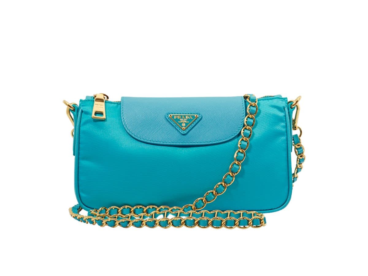 Prada Nylon Crossbody Bag Turquoise