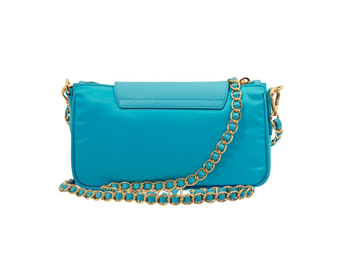 Prada Nylon Crossbody Bag Turquoise