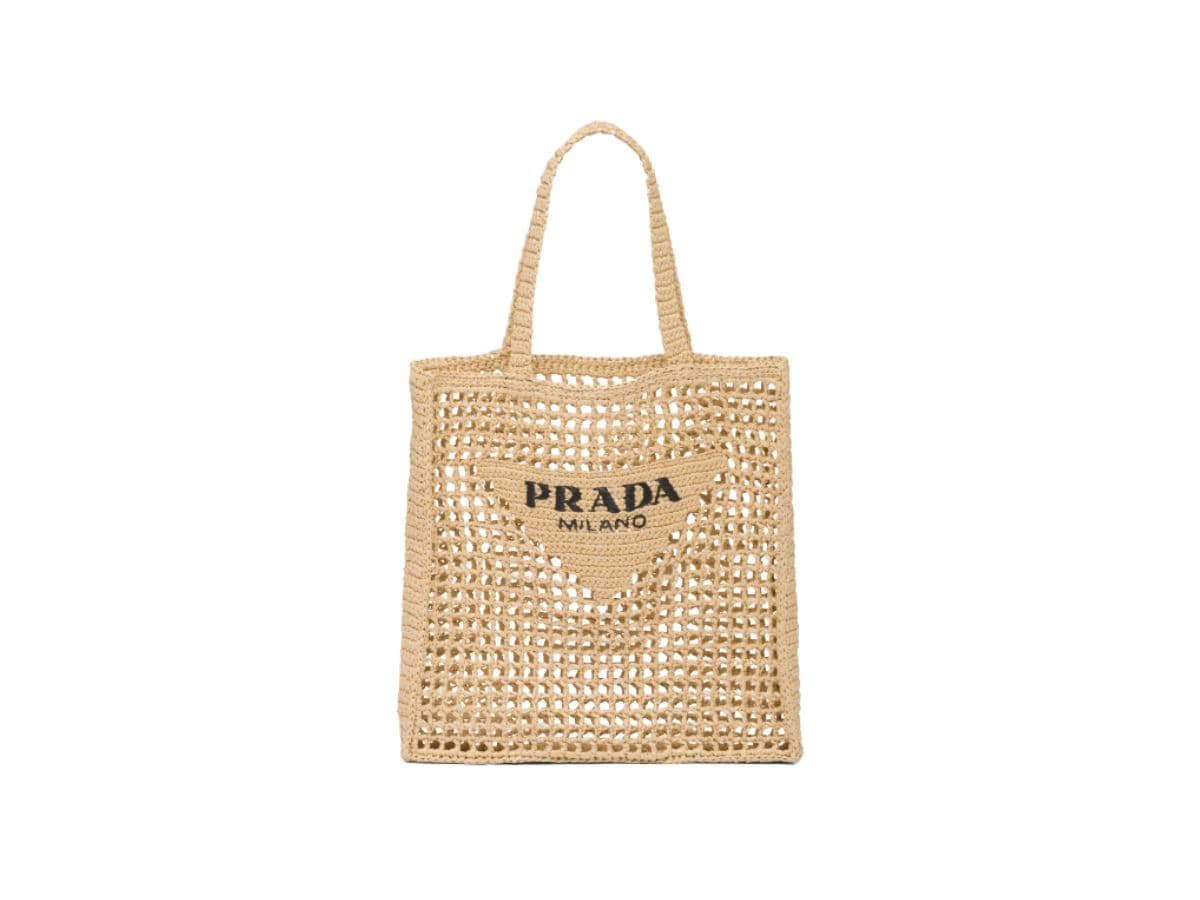 Prada Raffia Tote Bag Natural