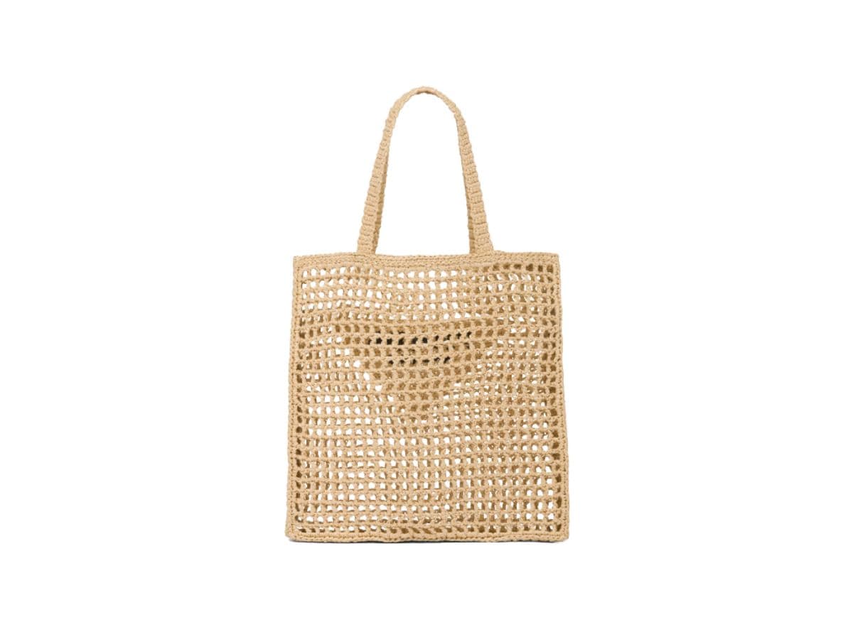 Prada Raffia Tote Bag Natural