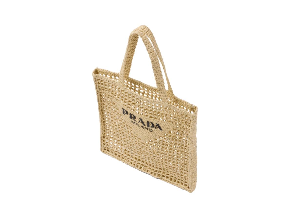 Prada Raffia Tote Bag Natural