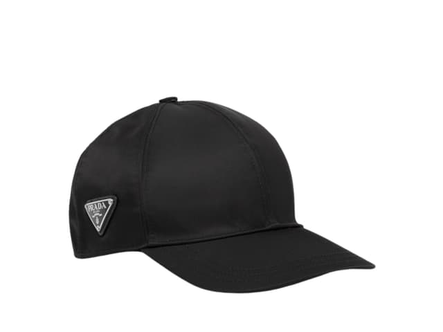 Prada Prada Re-Nylon Baseball Cap With Enameled Metal Triangle Logo Black - view 1