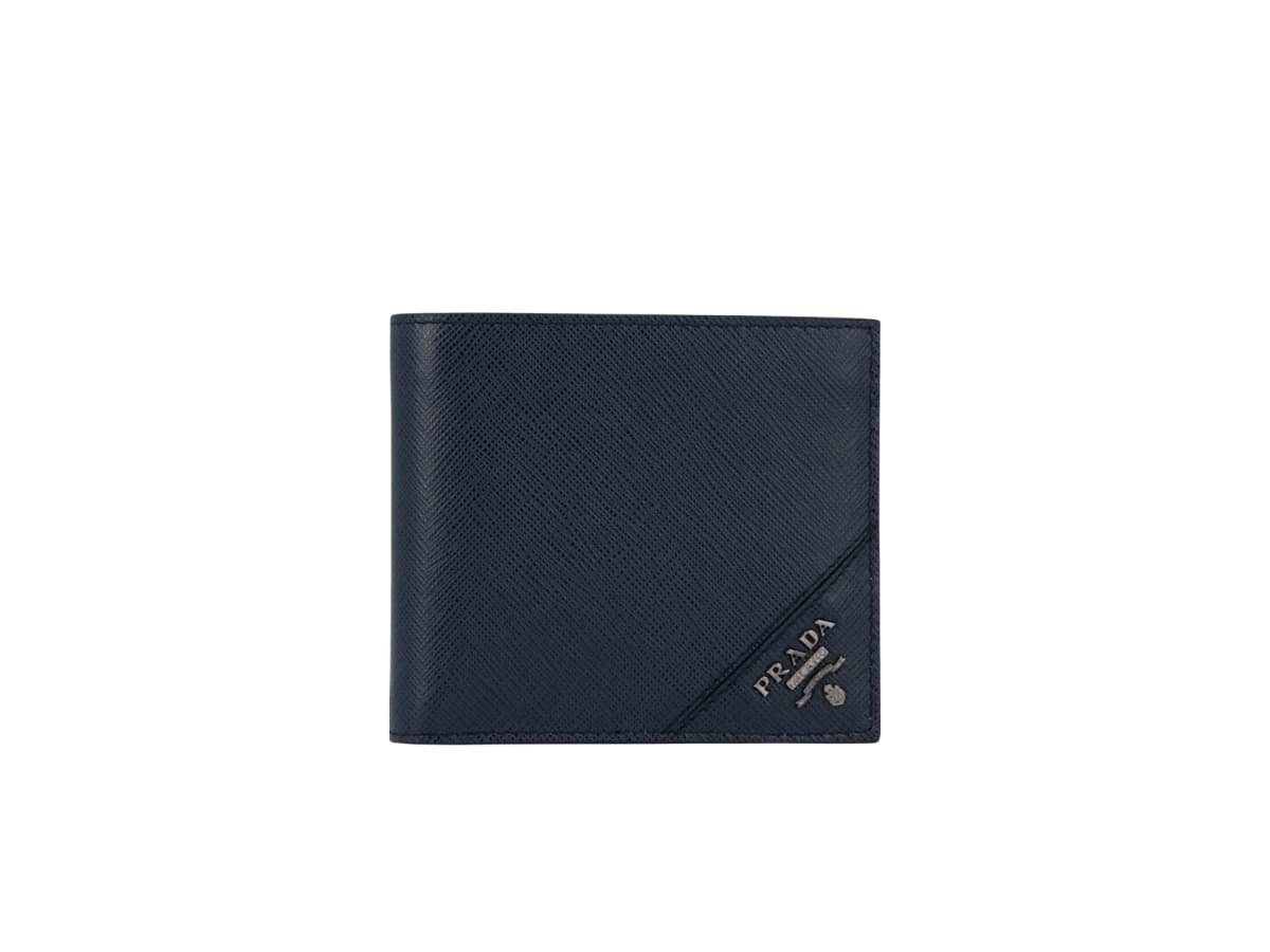 Prada Saffiano Leather Wallet Navy