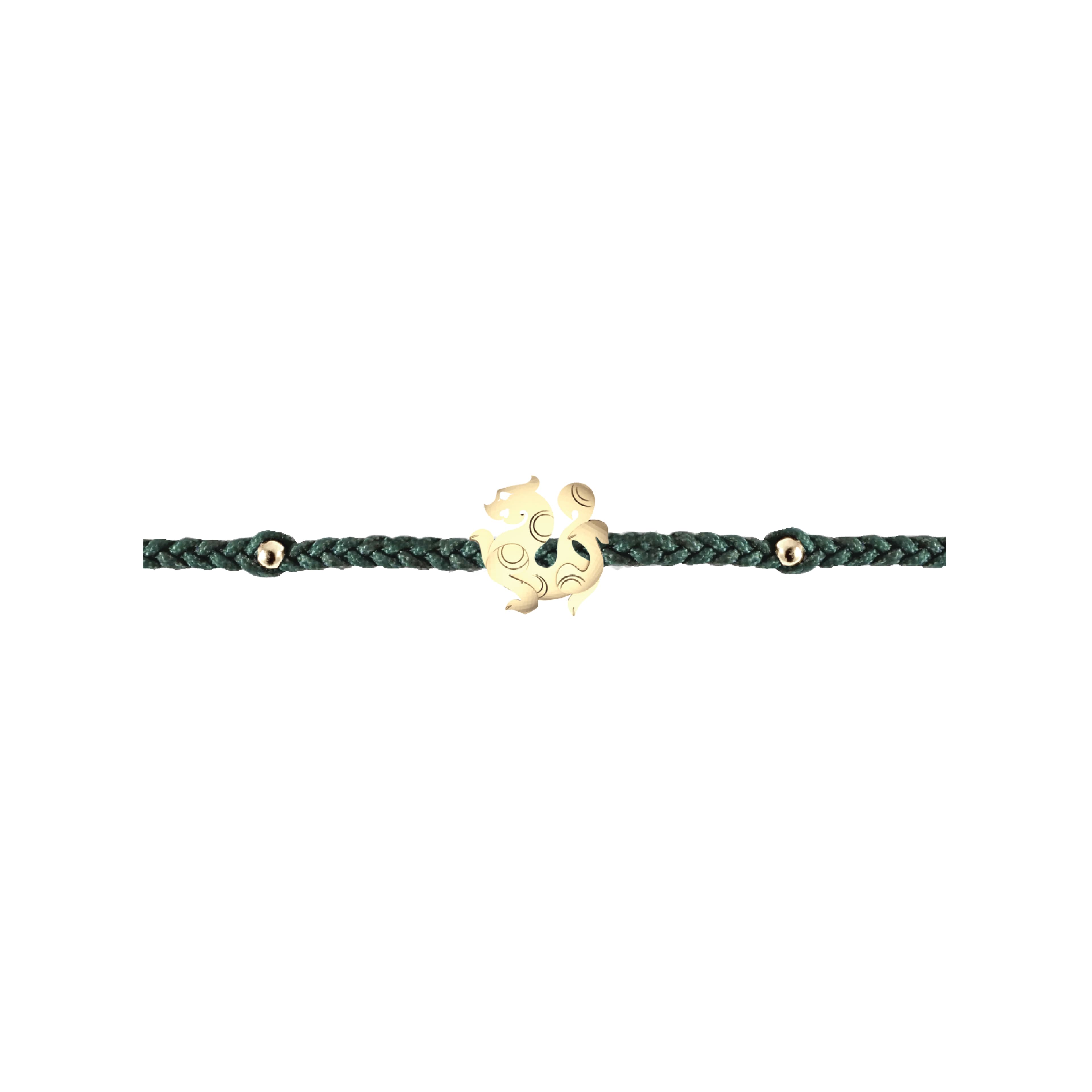 Qilin Golden Gold Bracelet (Deep green)