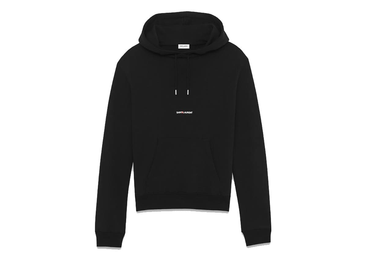 Saint Laurent Logo Hoodie Black