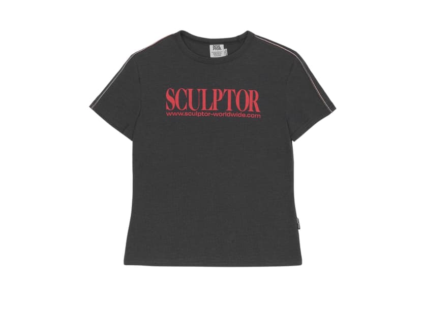 Sculptor Sculptor Classic Logo Piping Crop Top Charcoal