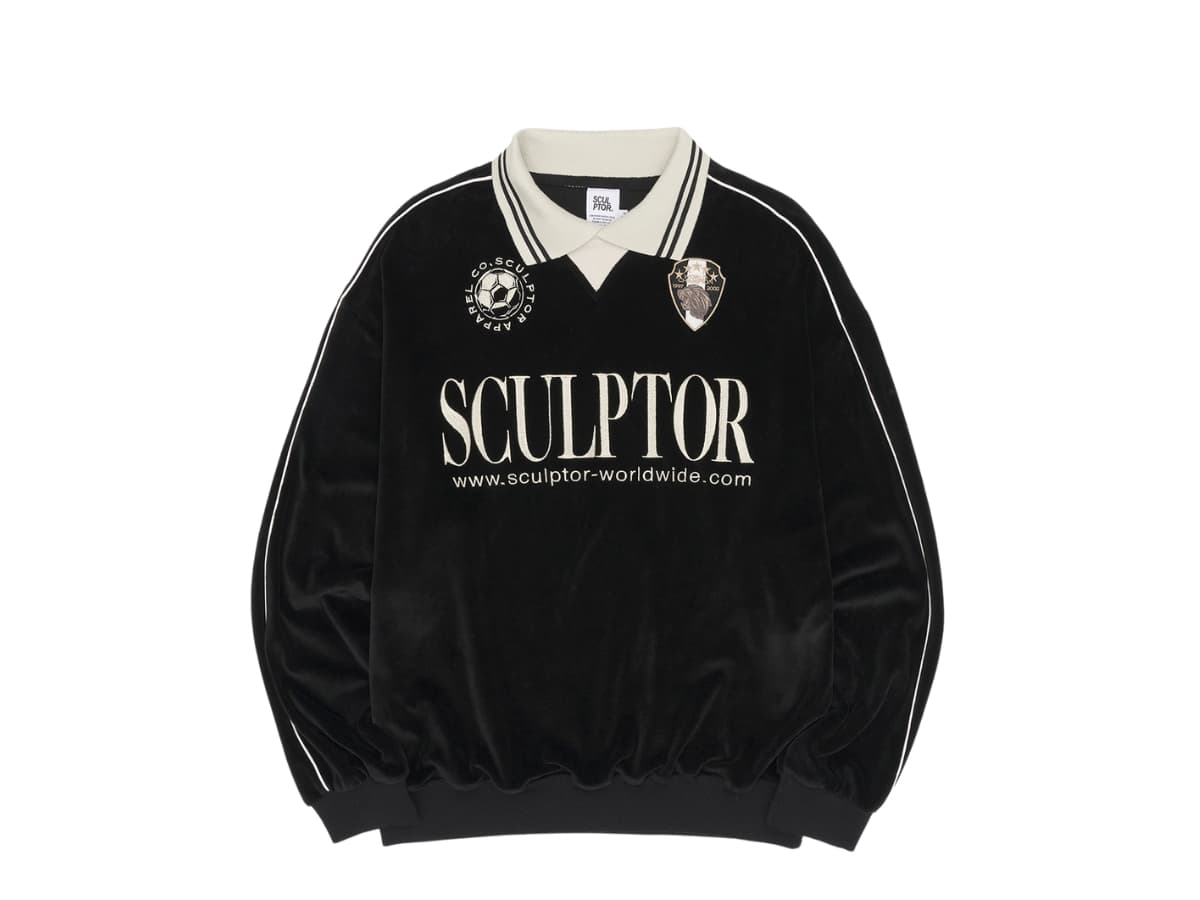 Sculptor Velour Soccer Jersey Black